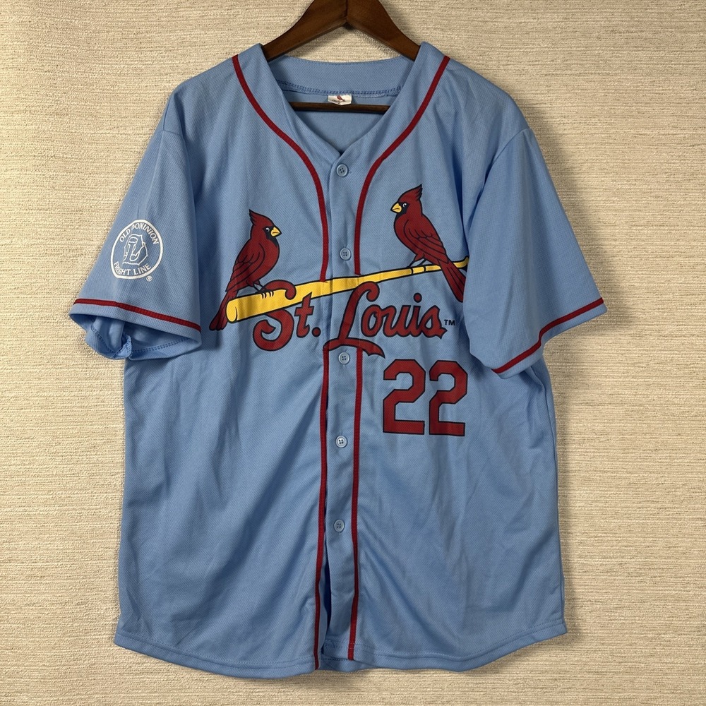 St Louis Cardinals Flaherty #22 Powder Blue Throwback Jersey XL ODFL MLB Basebal